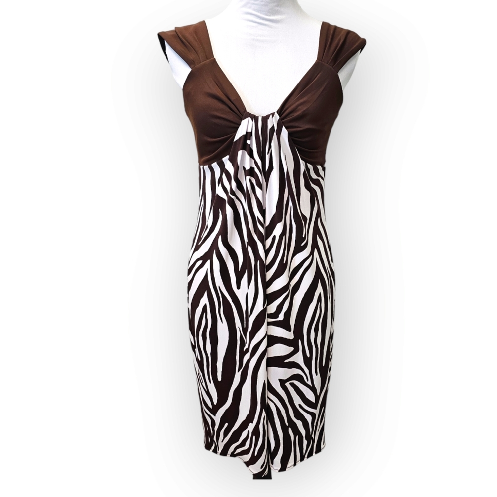 London Style Animal Print Sleeveless Dress Size 10